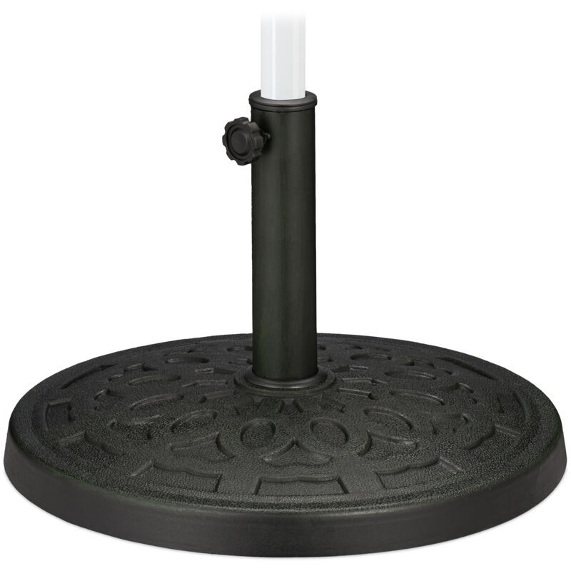 Pied de parasol, pour tubes de parasol de 38-50 mm, d : 50 cm, balcon, jardin, imitation fonte, support, vert - Relaxdays