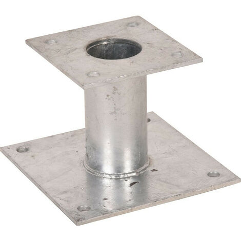 Pied de poteau à 2 platines 150 mm – Acier galvanisé – Charge 61.2 kN – Fixation sécurisée pour poteaux bois et béton – Waelbers