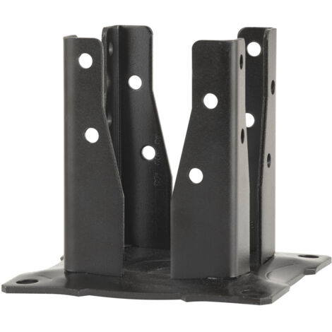 Pied de poteau carré de jardin à boulonner - 90x90 mm - Finition noire - SIMPSON - AG527PB