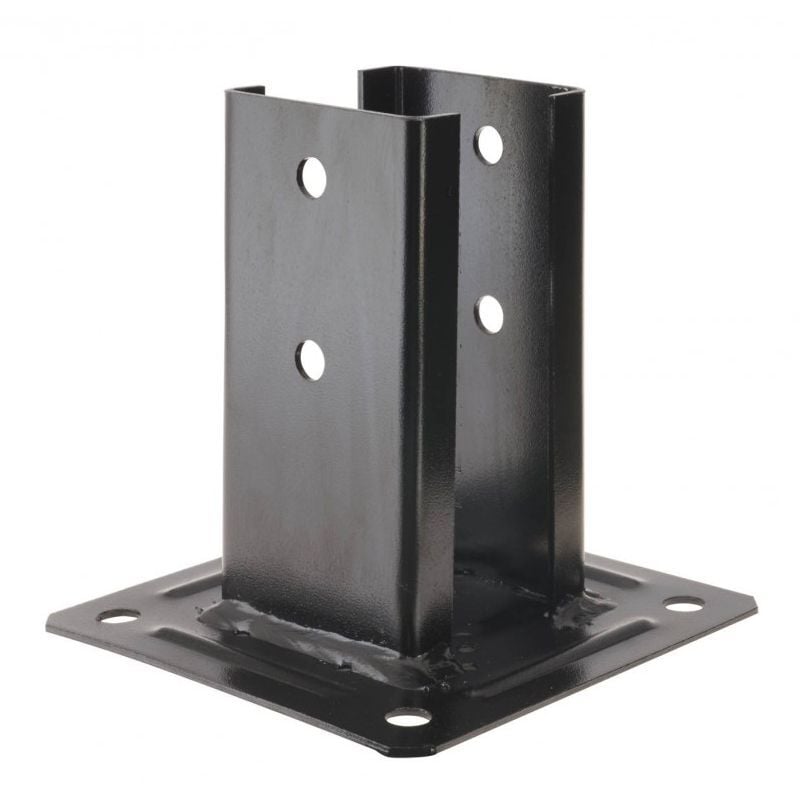 Pied de poteau de jardin noir kit fix ppjncpb 70x70