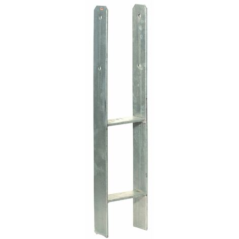 Pied de poteau de jardin en H PP490 121x300mm - ep 6mm