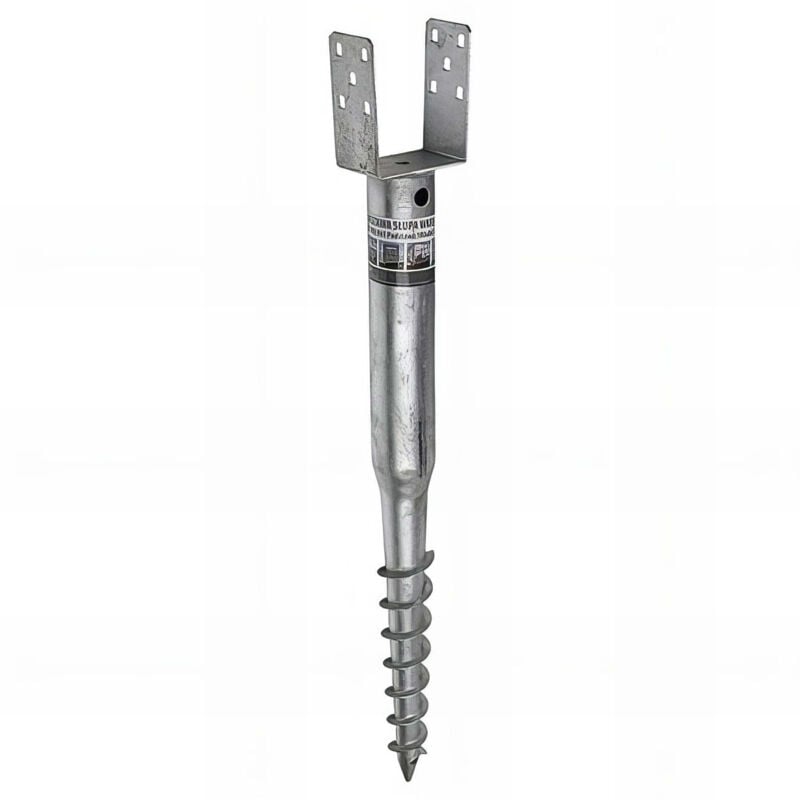 Fixtout - Pied de poteau de jardin en u zingué à tarauder - 120 x 865 x 1,8 mm