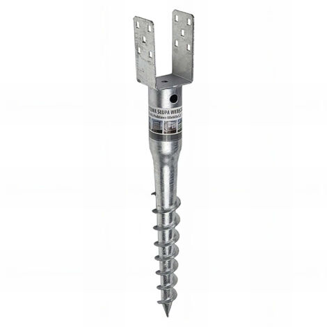 Fixtout – Pied de poteau de jardin en U zingué à tarauder – Base à visser pour structures en bois – Dimensions 80 x 685 x 1,8 mm