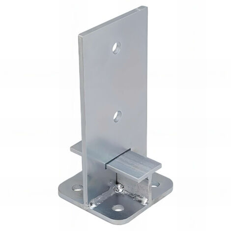 Fixtout – Pied de poteau zingué à visser 100 x 200 x 6 mm – Fixation robuste pour béton – Stabilité accrue pour structures bois