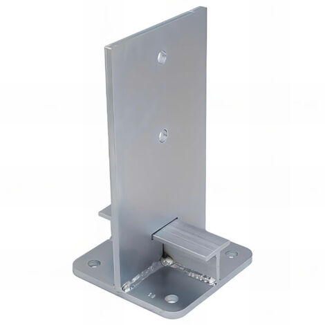 Fixtout – Pied de poteau zingué à visser 140 x 250 x 8 mm – Fixation béton – Revêtement galvanisé pour humidité – Stabilité renforcée