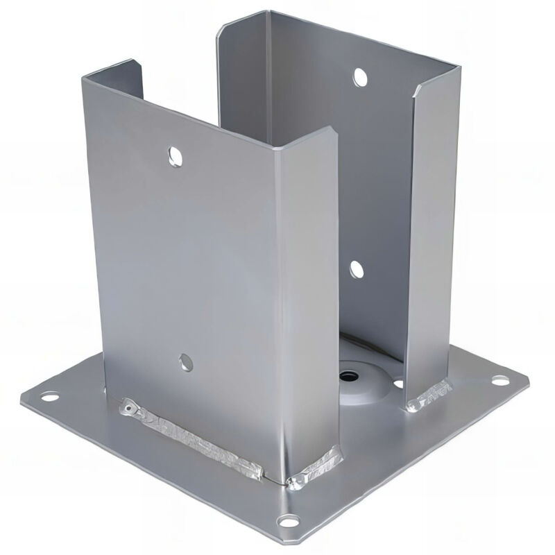 Fixtout - Pied de poteau fendu carré galvanisé à visser - 142 x 200 x 3,0 mm