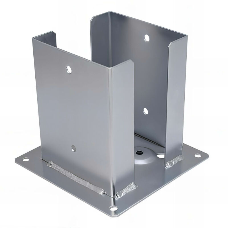 Fixtout - Pied de poteau fendu carré galvanisé à visser - 152 x 200 x 3,0 mm