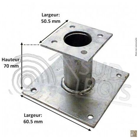 Pied de poteau fixe 150mm double platine galvanisé à chaud Sud Bois