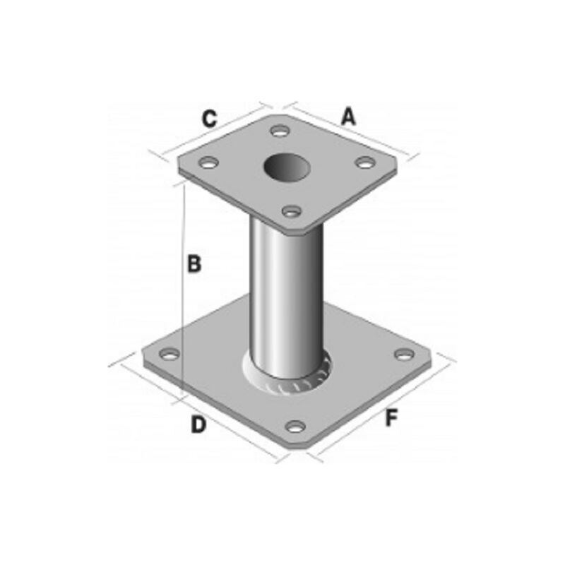 Pied de poteau fixe simpson - A100xB150xC100xD130xF130mm - PPA150