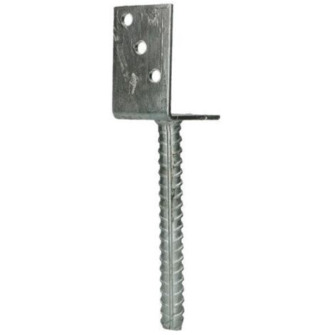 PIED De POTEAU Forme L 60X100X80 Acier zingué-3 pièces