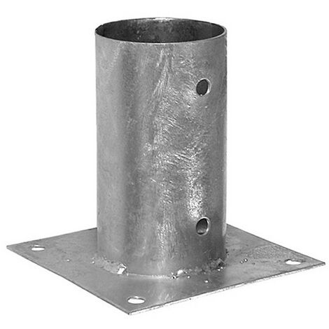 Pied de poteau rond zingé à visser - 101 x 150 x 2 mm