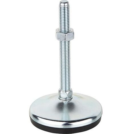 pied de reglage acier Forme A d 80mm, M10 x 100mm