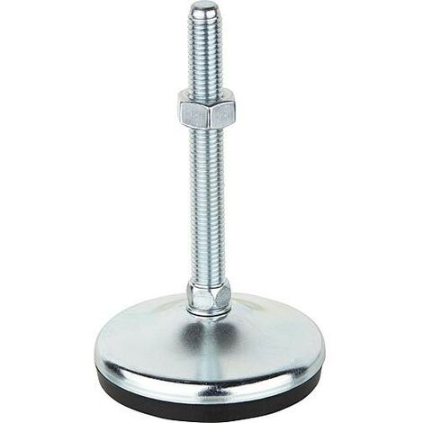 Pied de reglage acier Forme A d80,,, M14 x 100mm