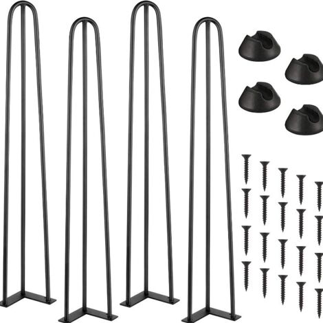 pied de table 4er set épingle à cheveux pied épingle à cheveux cadre de table chemins de table pieds table à manger épingle à cheveux pied de table 3 montants acier - 72 cm