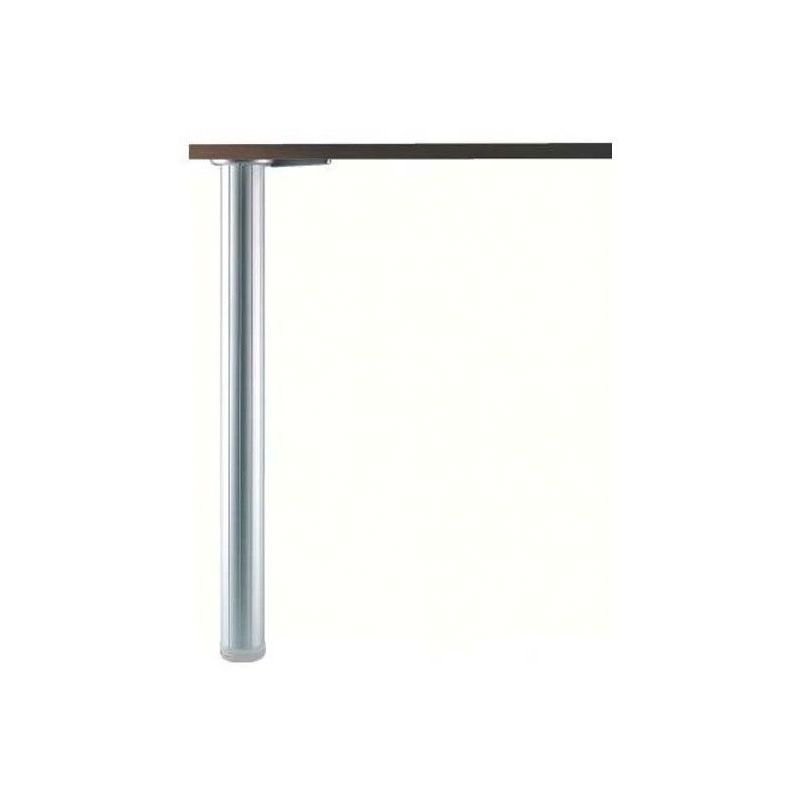 Pied de table aluminium cannelé Ø60 - Décor : Argent - Diamètre : 60 mm - Hauteur : 700 mm - Réglage : + 30 mm - : Camar Argent