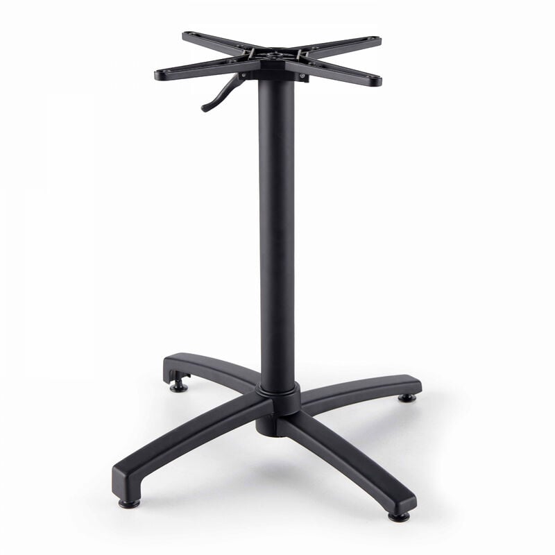 Oviala - Pied de table avec système inclinable en aluminium noir Klipo