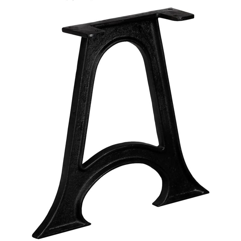 Pied de table base 2 pcs，Pied de meuble Base voûtée Cadre en A Fonte CFW70071