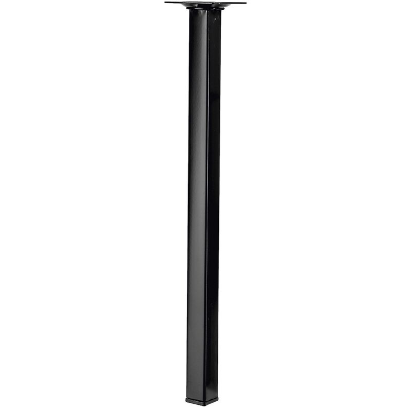 Pied de table basse carré fixe acier époxy noir, 40 cm - Hettich