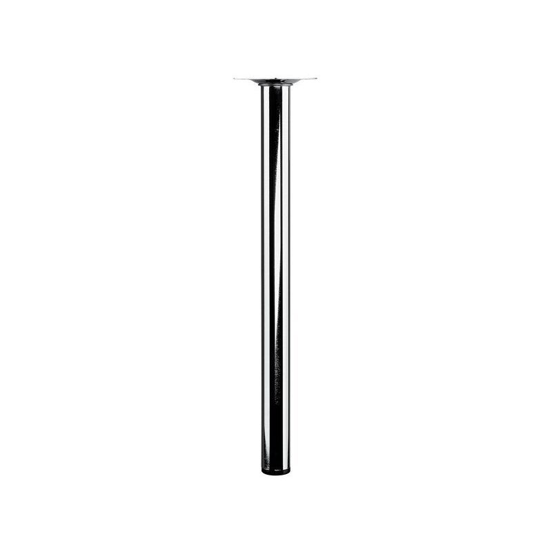Pied de table basse cylindrique fixe acier chromé gris, 40 cm - Hettich