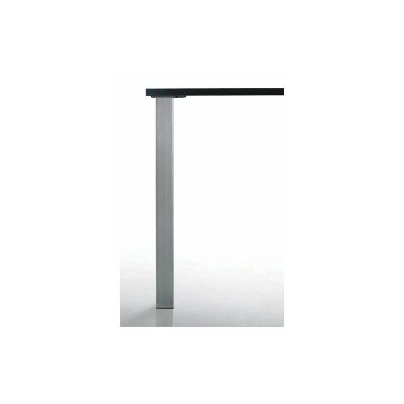 Pied de table carré quadra - 60 x 60 mm - Décor : Aspect inox brossé - Hauteur : 870 mm - CAMAR - Aspect inox brossé