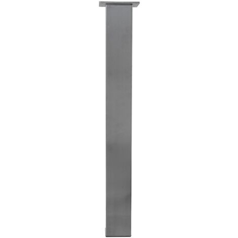 Pied de table carré en acier inoxydable brossé - Argenté - 80 x 80 x 720 mm