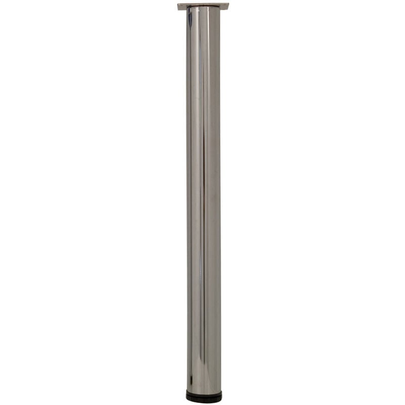 hettich pied de table cylindrique réglable acier chromé gris, de 70 à 73 cm