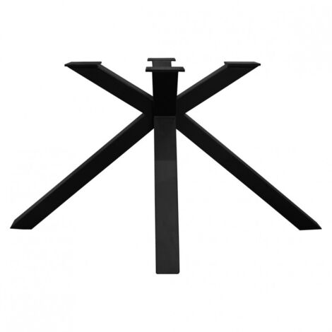 Pied de table de repas métal noir design croix H.65 cm - 04