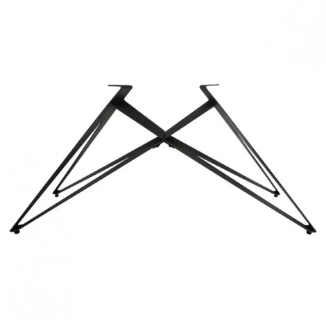 Pied de table de repas métal noir design géométrique H.65 cm - 03