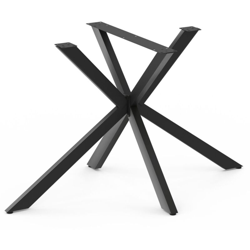 Pied de table forme araignée alix métal noir 130 cm design industriel