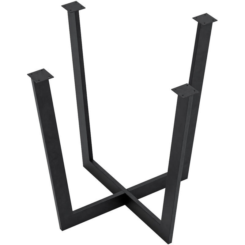 [en.casa] - Pied de table Kaustinen acier 72 x 84 x 84 cm noir