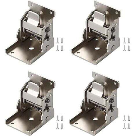 Pied de Table Pliable Charnière 90° ,4 PCS Charnières Autobloquantes Charnières de Support Autobloquantes avec Vis Idéales pour Meubles comme Tables et Lits
