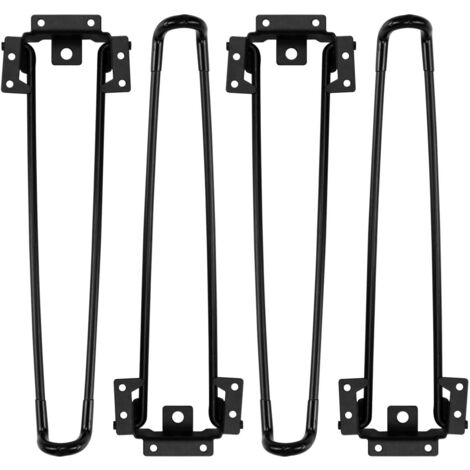 Pied de Table Pliant 4 pièces 43CM Hauteur Pied de Table en épingle à Cheveux Pliant Robuste Facile à Installer Pied de Table Basse Pliant