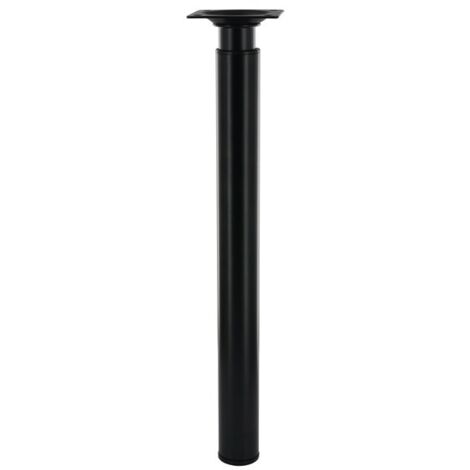 Pied de table réglable en aluminium noir – Hauteur 300 à 500 mm – Fixation à vis – Charge max 30 kg – Diamètre 30 mm – Cime