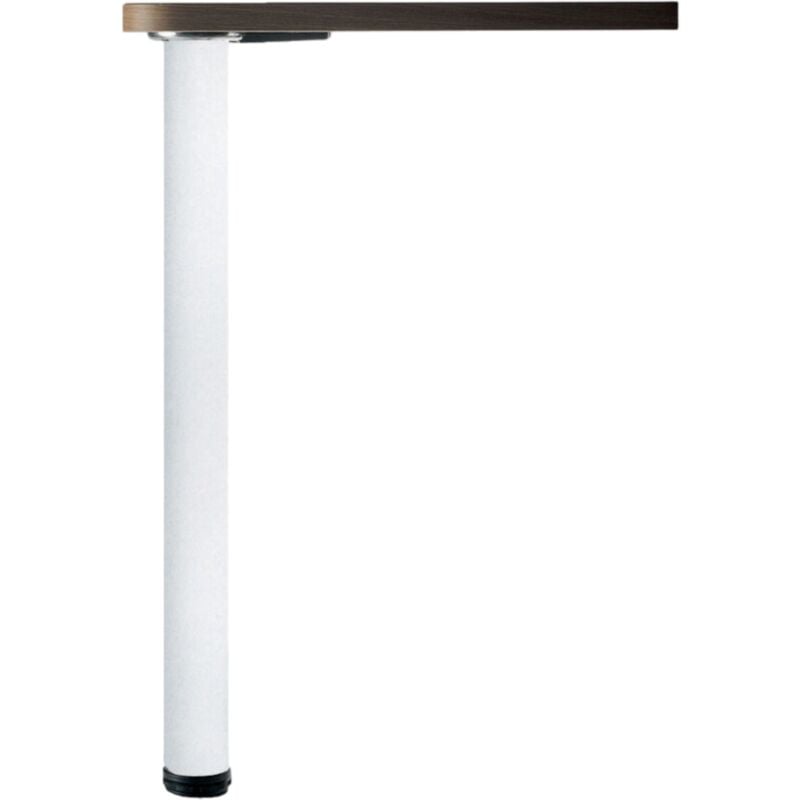 Pied plan de travail réglable Rond Blanc H 87 x l 6 cm