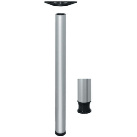 Pied de table RONDELLA diamètre 60mm hauteur 900mm acier aspect inox 635.06.490