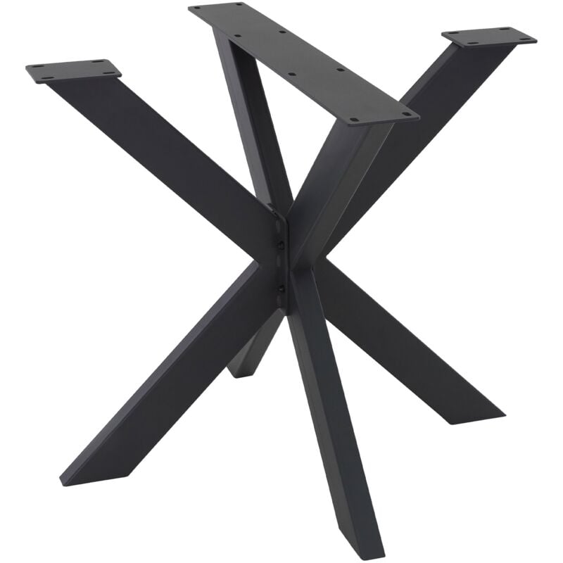 Ml-design - Pied de Table Spider 85x71x85 cm, Structure en Croix, Noir, en Métal, Revêtement en Poudre, 150 kg, Design Industriel, Protection du Sol