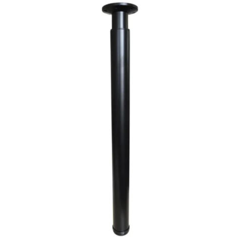 Pied de table télescopique en aluminium noir – Hauteur réglable 730 à 1100 mm – Fixation platine – Diamètre 50 mm – Cime