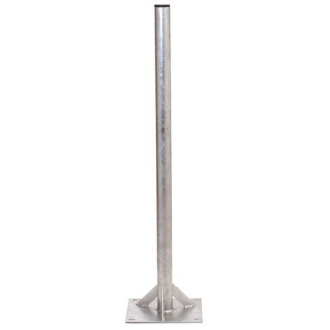 Pied de terrasse renforcé 50mm – Hauteur 1m – Acier galvanisé à chaud – Fixation pour parabole et antenne au sol – Hdsat