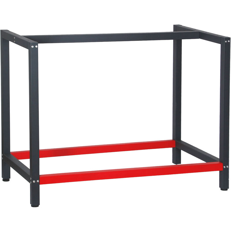 Xpotool - Pied d'établi 100x57x81 cm Acier Anthracite Rouge Support Table travail Emballage Atelier Dépôt