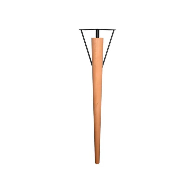 Pied droit pour table haute 'charly' en bois d'hêtre verni et acier noir, h 748 mm, d 50 mm