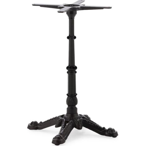 Pied élégant de table en métal noir - Noir mat intensifié