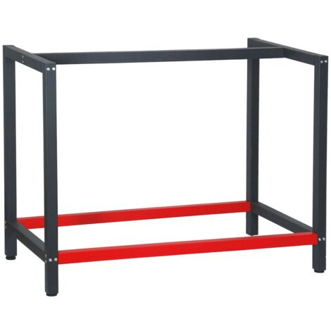 Pied établi 100 cm acier anthracite rouge support bureau emballage atelier - Or