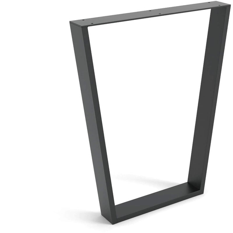 Pied industriel pour meuble Fabriqué en acier Finition pores noirs Dimensions 58080712mm Hauteur : 71,2 cm 1 unité - talla