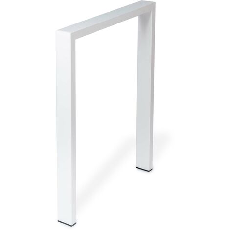 Pied industriel pour meuble Style fonctionnel Fabriqué en acier Finition blanche à pores Projets de restauration de bricolage Mesures 58060695mm Hauteur : 69,5 cm Installation facile 1 unité -