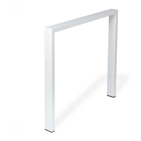Pied industriel pour meuble Style fonctionnel Fabriqué en acier Finition blanche à pores Projets de restauration de bricolage Mesures 78060695mm Hauteur : 69,5 cm Installation facile 1 unité -