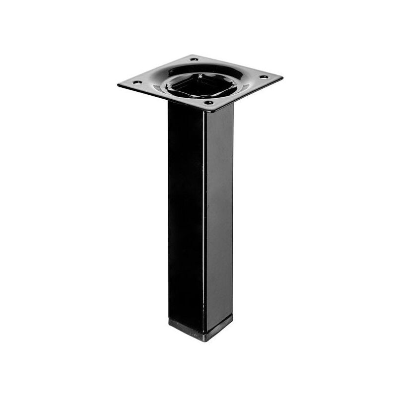 Hettich - Pied meuble carré fixe acier époxy noir