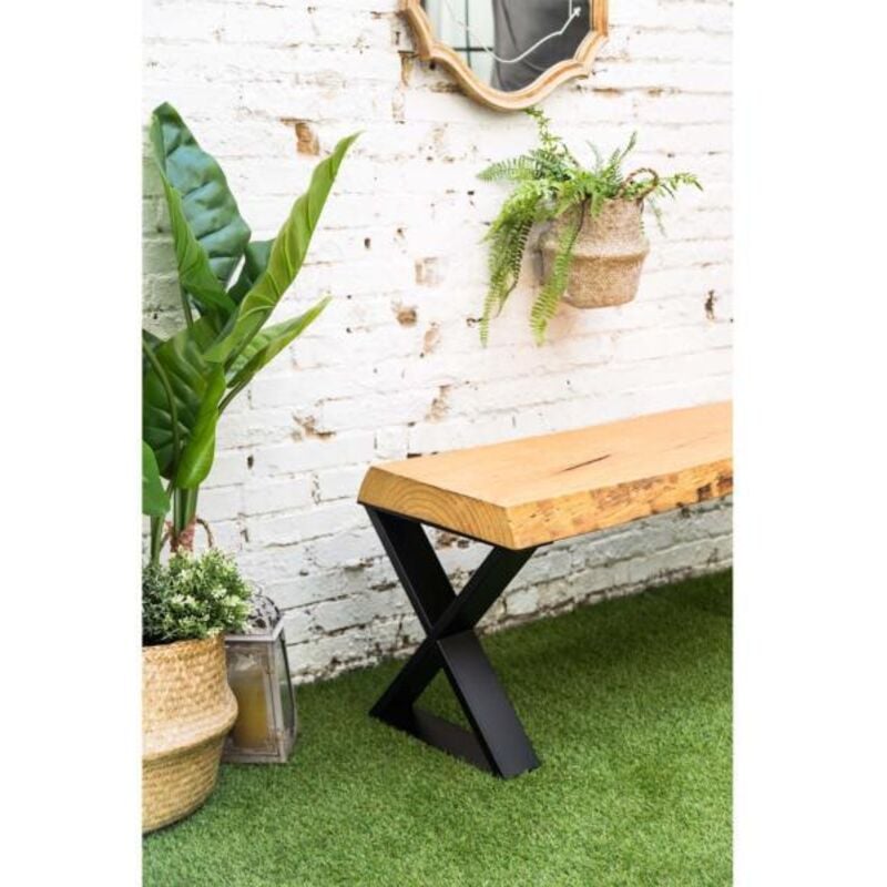 REI - Pied de meuble en acier Finition pores noirs Mesures 38080382mm 1 unité - talla