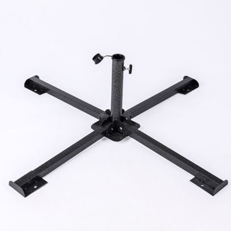 Pied Pliable pour Parasol de Terrasse Extérieur Ø84X35 cm , Acier pour Mât de 38 à 50 mm , Support Parasol de Jardin , Pied de Parasol , Résistant , Léger , Compact et Facile à Placer