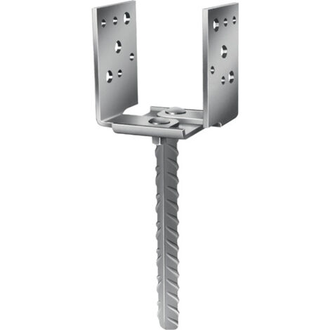 Pied poteau 60-140x70x115mm Acier galvanisé à chaud à sceller