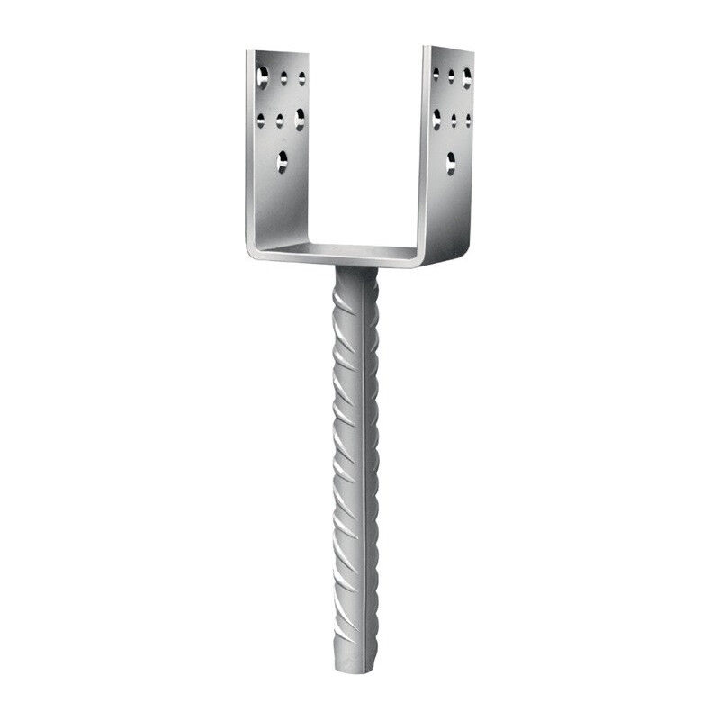 Pied poteau 71x60x100mm Acier galvanisé à chaud à sceller (Par 10)